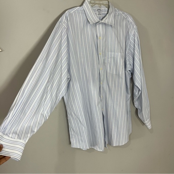 BROOKS BROTHERS REGENT COTTON ORIGINAL POLO Blue Business Striped Button Down - Picture 7 of 10